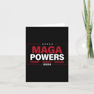 Mega Power Trump Vance Hogan 2024 Patriotic Funny Karte