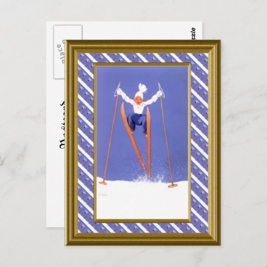 Mega Skis! Postkarte (Vorne/Hinten)