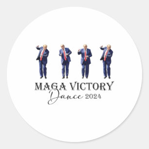 Mega Victory Dance Trump 2024 47. Präsident Runder Aufkleber