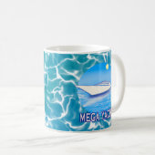 Mega-Yacht in blauem Wasser Kaffeetasse (VorderseiteRechts)