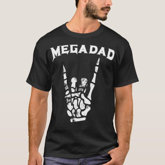 Megadad Rock Heavy Metal Gitarre Vater T-Shirt (Vorderseite)