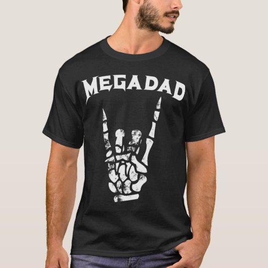 Megadad Rock Heavy Metal Gitarre Vater T-Shirt (Vorderseite)