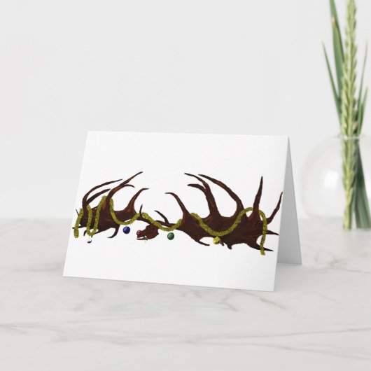 Megaloceros Schädel-Weihnachtskarte Feiertagskarte (Vorderseite)