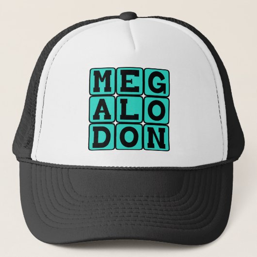 Megalodon, ausgestorbene Haiarten Truckerkappe (Vorderseite)