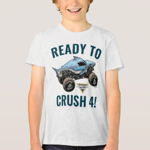 Megalodon bereit zum Geburtstags-Crash-Grafik Tri-Blend Shirt