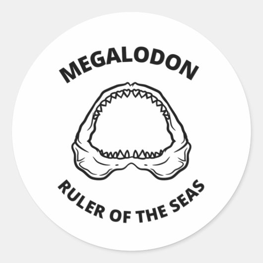 Megalodon Classic Round Sticker (Vorderseite)