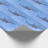 Megalodon, das einen Wal isst Geschenkpapier (Ecke)