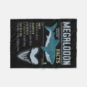 Megalodon Facts Meg Prähistorischer Hai-Zahn-Fossi Fleecedecke (Vorderseite (Horizontal))