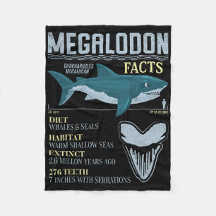 Megalodon Fakten Meg Prähistorischer Haifischzahn  Fleecedecke