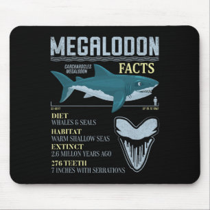 Megalodon Fakten Meg Prähistorischer Haifischzahn Mousepad