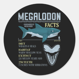 Megalodon Fakten Meg Prähistorischer Haifischzahn Runder Aufkleber
