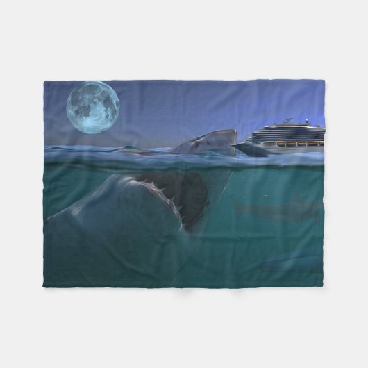 Megalodon Fleecedecke (Vorderseite (Horizontal))