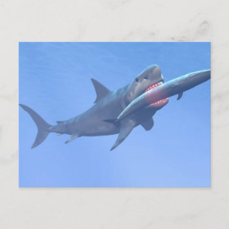 Megalodon frisst einen Wal Postkarte