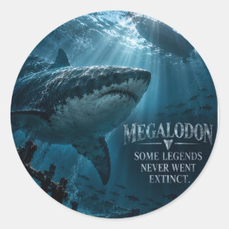 Megalodon-Hai-Deep-Sea-Aufkleber Runder Aufkleber
