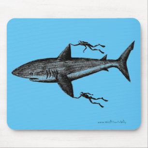 Megalodon Haifisch und coole Tinte der Taucher Mousepad