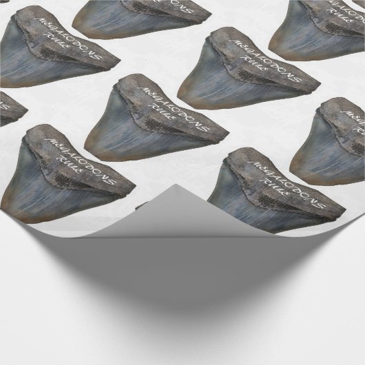 Megalodon Haifisch-Zahn Geschenkpapier (Ecke)