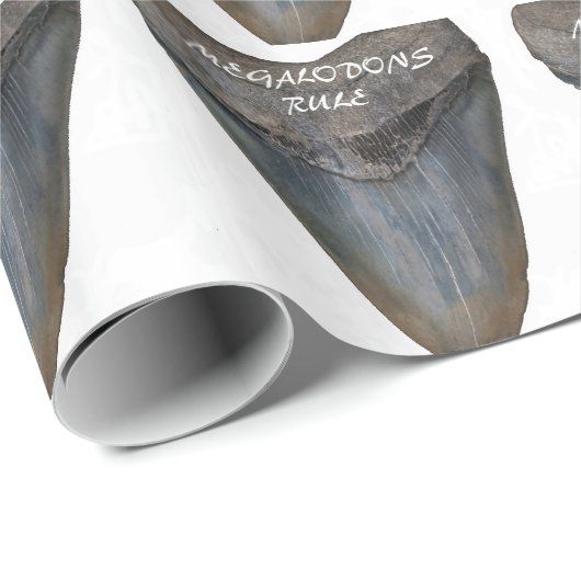 Megalodon Haifisch-Zahn Geschenkpapier (Rolleneckpunkt)