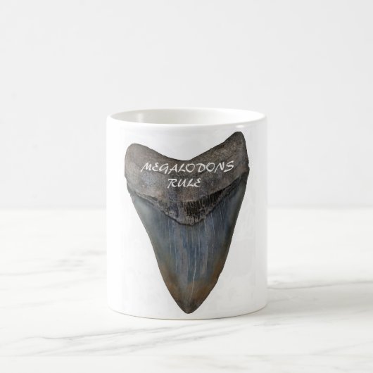Megalodon Haifisch-Zahn Kaffeetasse (Mittel)