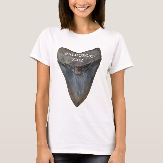 Megalodon Haifisch-Zahn T-Shirt (Vorderseite)