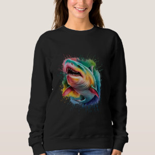 Megalodon Men Woman Colorful Watercolor Megalodon Sweatshirt