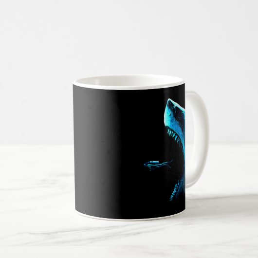 Megalodon Primeval Shark Dorsal Fin Teeth Ocean Pr Kaffeetasse (VorderseiteRechts)