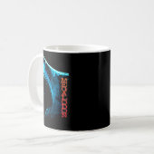 Megalodon Primeval Shark Dorsal Fin Teeth Ocean Pr Kaffeetasse (Vorderseite Links)