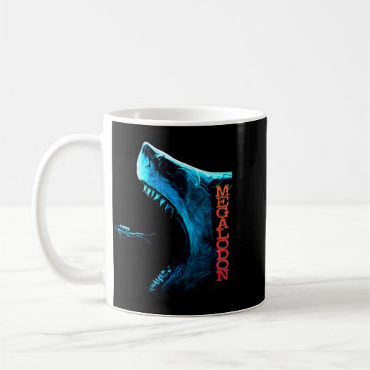 Megalodon Primeval Shark Dorsal Fin Teeth Ocean Pr Kaffeetasse (Links)