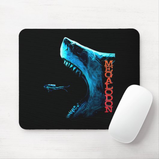 Megalodon Primeval Shark Dorsal Fin Teeth Ocean Pr Mousepad (Mit Mouse)