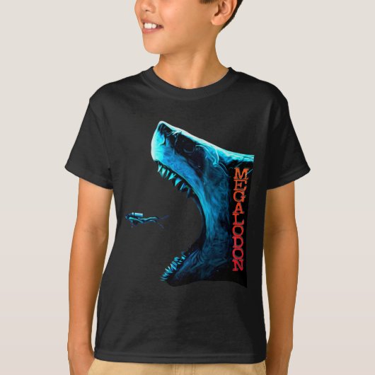 Megalodon Primeval Shark Dorsal Fin Teeth Ocean Pr T-Shirt (Vorderseite)