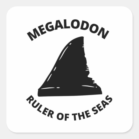 Megalodon Quadratischer Aufkleber (Vorderseite)