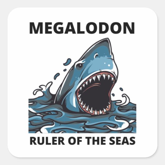 Megalodon Quadratischer Aufkleber (Vorderseite)