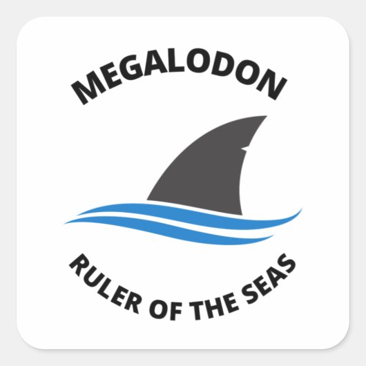 Megalodon Quadratischer Aufkleber (Vorderseite)