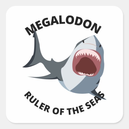 Megalodon Quadratischer Aufkleber (Vorderseite)