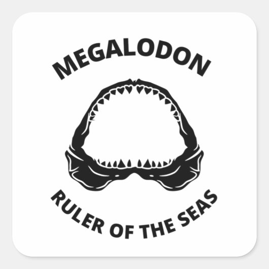 Megalodon Quadratischer Aufkleber (Vorderseite)