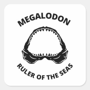 Megalodon Quadratischer Aufkleber