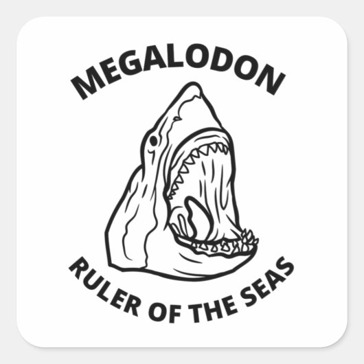 Megalodon Quadratischer Aufkleber (Vorderseite)
