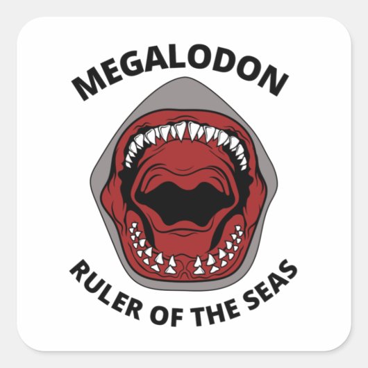 Megalodon Quadratischer Aufkleber (Vorderseite)