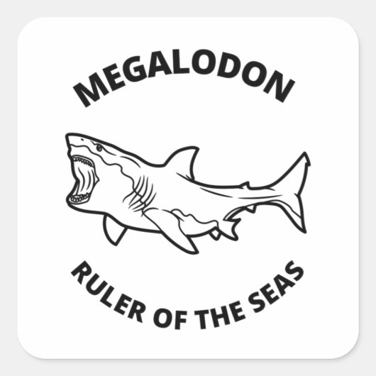Megalodon Quadratischer Aufkleber (Vorderseite)