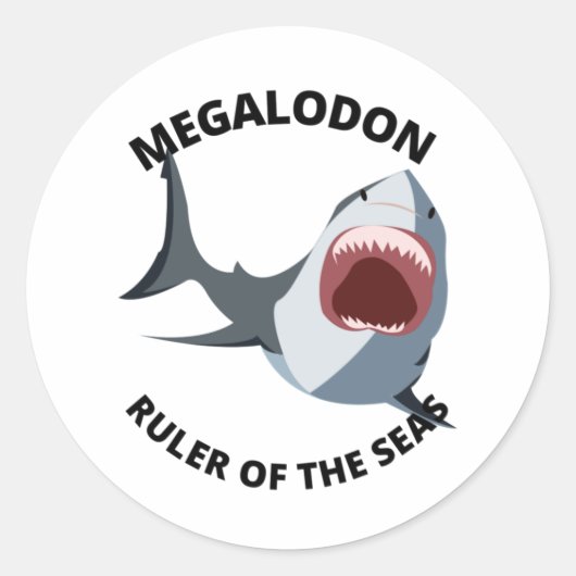 Megalodon Runder Aufkleber (Vorderseite)