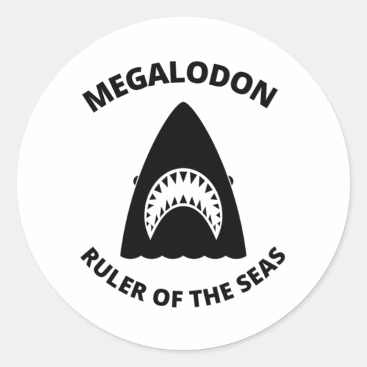 Megalodon Runder Aufkleber (Vorderseite)