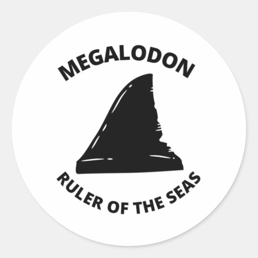 Megalodon Runder Aufkleber (Vorderseite)