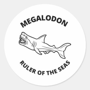 Megalodon Runder Aufkleber