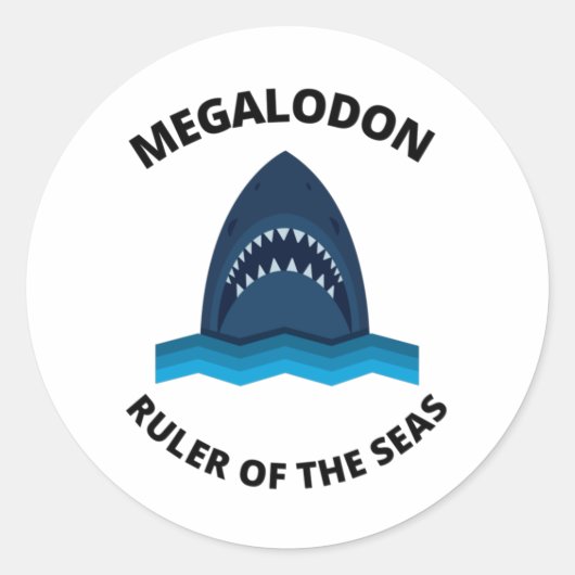 Megalodon Runder Aufkleber (Vorderseite)