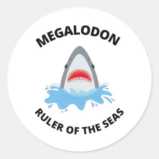 Megalodon Runder Aufkleber (Vorderseite)