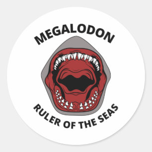 Megalodon Runder Aufkleber