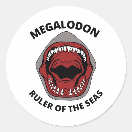 Megalodon Runder Aufkleber (Vorderseite)