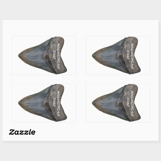 Megalodon Shark Tooth Rechteckiger Aufkleber (Blatt)
