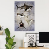 Megalodon-Sketch Poster (Heimbüro)