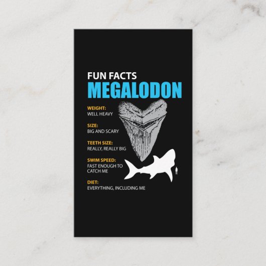 Megalodon T-Shirt großes Geschenk für Visitenkarte (Vorderseite)
