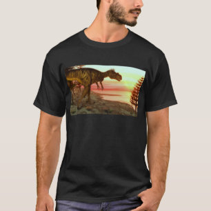 Megalosaurusdinosaurier, der in Richtung zum Ozean T-Shirt